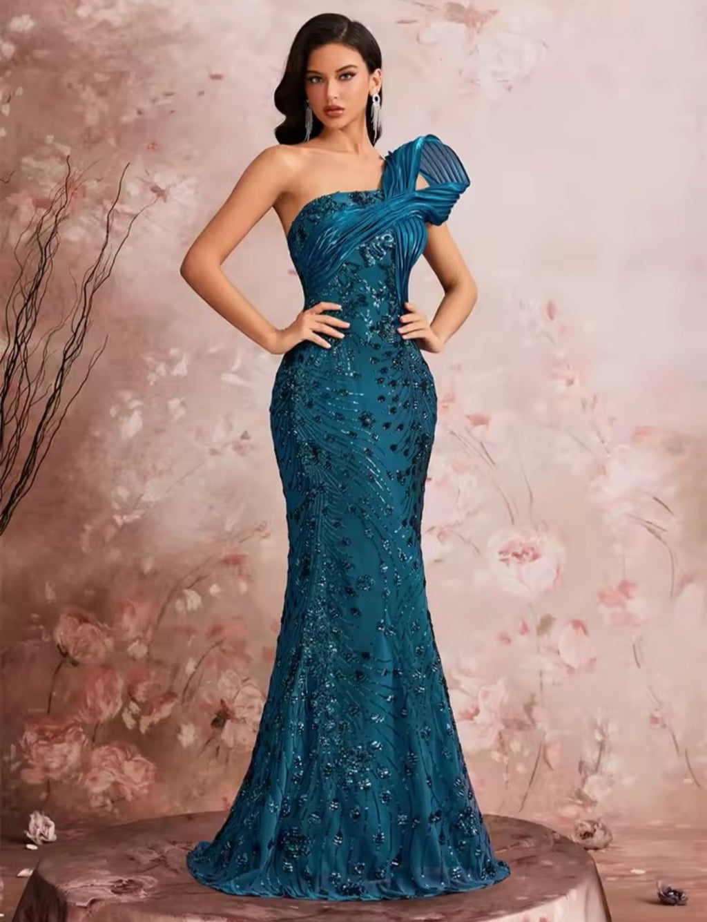 Vestido de Festa Azul Petróleo – GRF-0007