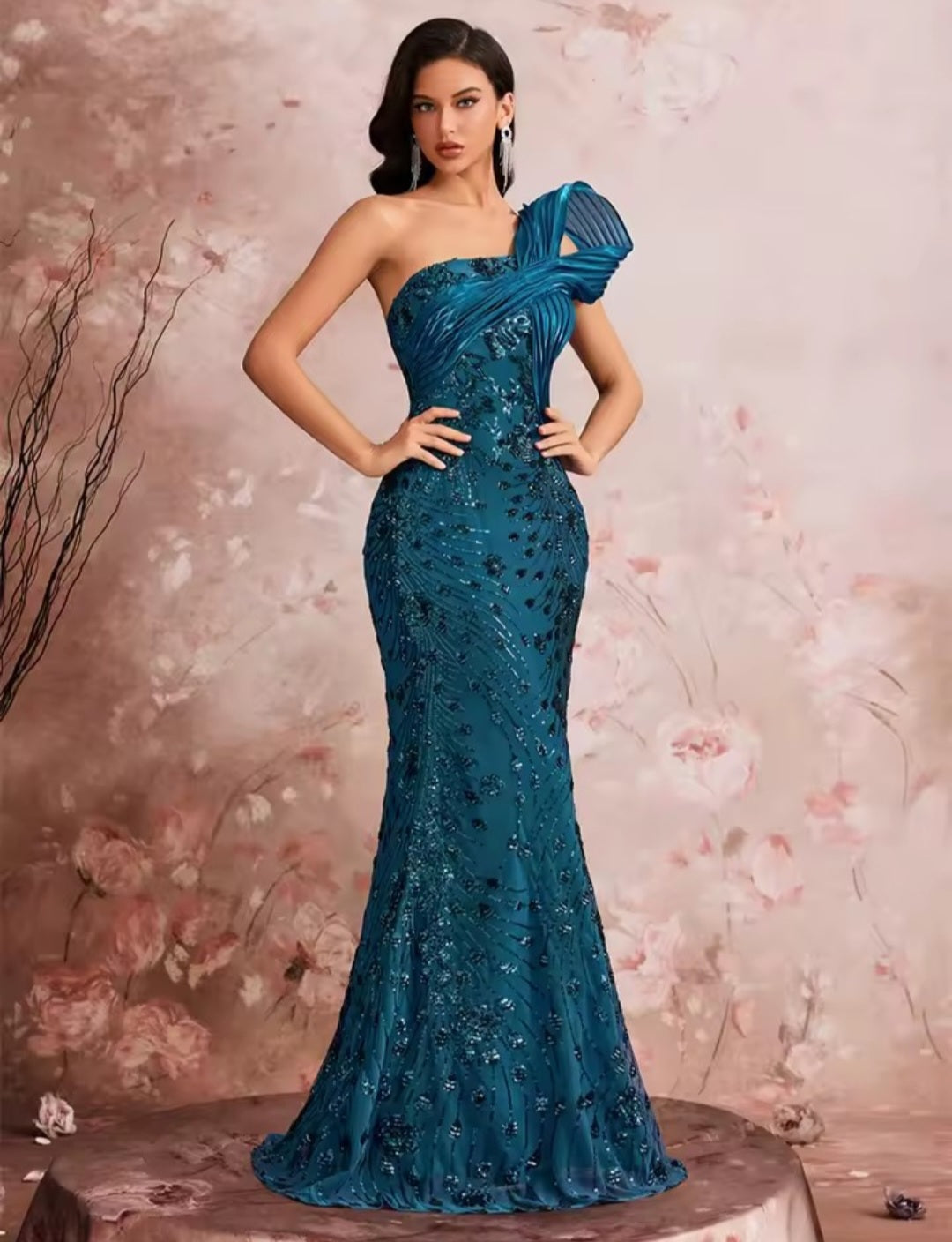 Vestido de Festa Azul Petróleo – GRF-0007