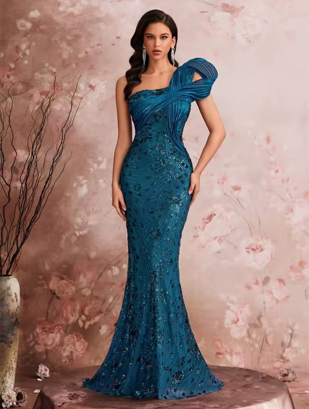Vestido de Festa Azul Petróleo – GRF-0007