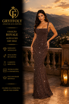 Royale - Vestido Alto Luxo em Musseline de Seda Bordado com Cristais Swarovski - GRF-0042 - imagem 1